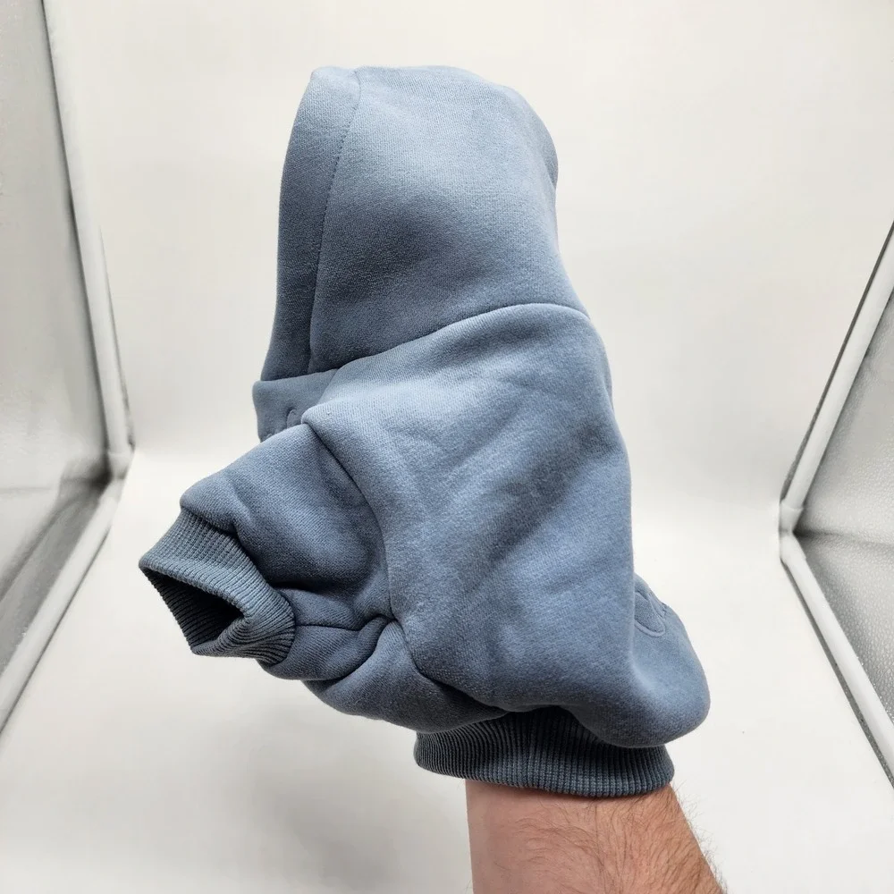 Comfrt Signature Paw Hoodie Dog XXS Blue Gray Embroidered Fleece Pet Sweatshirt